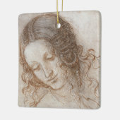 Leonardo da Vinci's studie van het hoofd van Leda Keramisch Ornament (Links)
