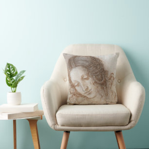 Leonardo da Vinci's studie van het hoofd van Leda Kussen