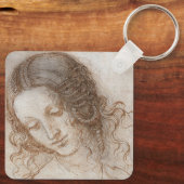 Leonardo da Vinci's studie van het hoofd van Leda Sleutelhanger (Achterkant)
