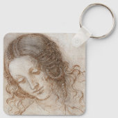 Leonardo da Vinci's studie van het hoofd van Leda Sleutelhanger (Achterkant)