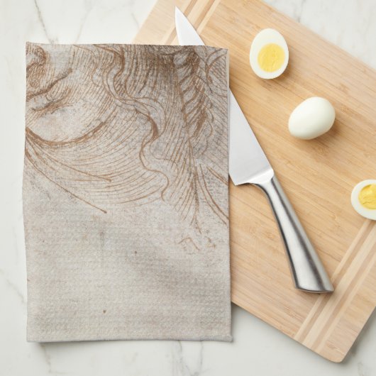 Leonardo da Vinci's studie van het hoofd van Leda Theedoek (Quarter Fold)