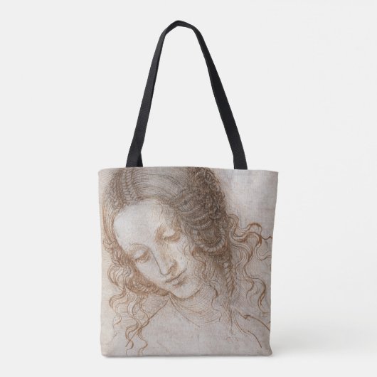 Leonardo da Vinci's studie van het hoofd van Leda Tote Bag (Achterkant)