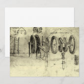Leonardo da Vinci's technische schets van een wiel (Voorkant / Achterkant)