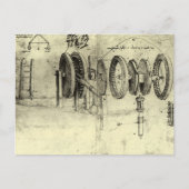 Leonardo da Vinci's technische schets van een wiel Briefkaart (Voorkant)