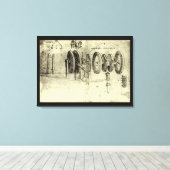 Leonardo da Vinci's technische schets van een wiel Canvas Afdruk (Insitu (Houten vloer))