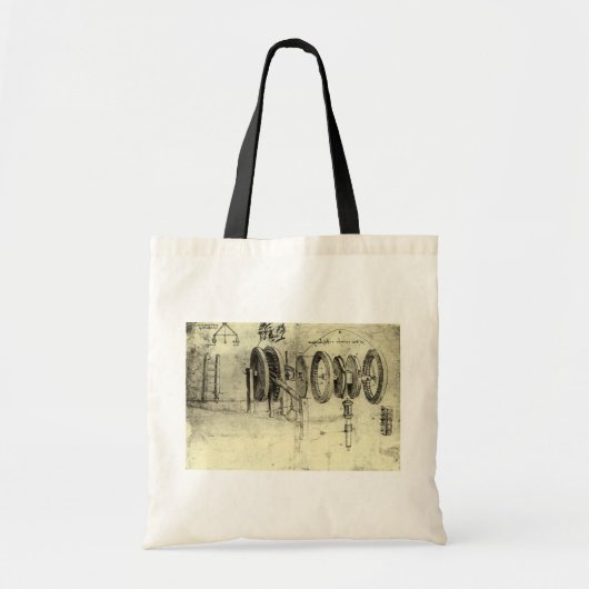 Leonardo da Vinci's technische schets van een wiel Tote Bag (Voorkant)