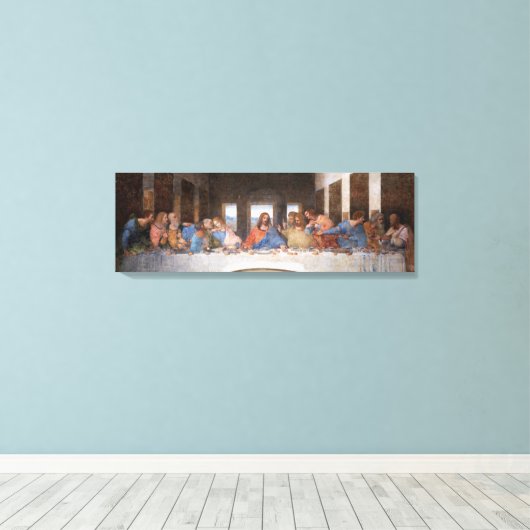 Leonardo da Vinci's The Last Supper (1495-1498) Canvas Afdruk (Insitu (Houten vloer))