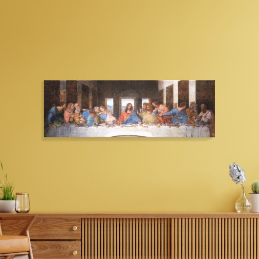 Leonardo da Vinci's The Last Supper (1495-1498) Canvas Afdruk (Insitu (Woonkamer))