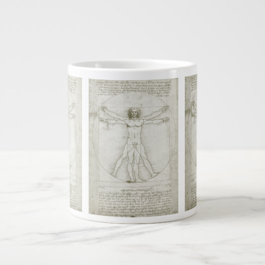Leonardo da Vinci's Vitruviusman Grote Koffiekop (Voorkant)