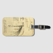 Leonardo da Vinci's vleugel op vliegmachineschets Bagagelabel (Voorkant (horizontaal))