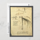 Leonardo da Vinci's vleugel op vliegmachineschets Briefkaart (Voorkant / Achterkant)