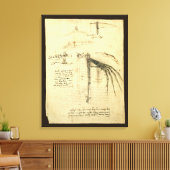 Leonardo da Vinci's vleugel op vliegmachineschets Canvas Afdruk (Insitu (Woonkamer))