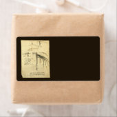 Leonardo da Vinci's vleugel op vliegmachineschets Etiket (Insitu)