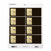 Leonardo da Vinci's vleugel op vliegmachineschets Etiket (Full Sheet)