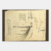 Leonardo da Vinci's vleugel op vliegmachineschets Inpakpapier Vel (Voorkant 3)