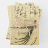 Leonardo da Vinci's vleugel op vliegmachineschets Inpakpapier Vel (In situ)