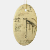 Leonardo da Vinci's vleugel op vliegmachineschets Keramisch Ornament (Rechts)