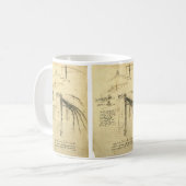 Leonardo da Vinci's vleugel op vliegmachineschets Koffiemok (Voorkant links)