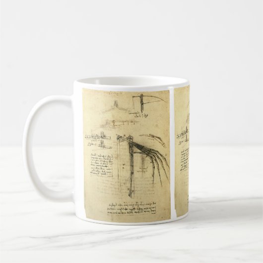 Leonardo da Vinci's vleugel op vliegmachineschets Koffiemok (Links)