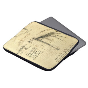 Leonardo da Vinci's vleugel op vliegmachineschets Laptop Sleeve
