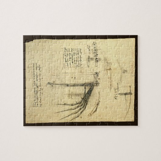 Leonardo da Vinci's vleugel op vliegmachineschets Legpuzzel (Horizontaal)