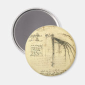 Leonardo da Vinci's vleugel op vliegmachineschets Magneet (Voorkant / Achterkant)