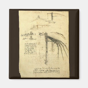 Leonardo da Vinci's vleugel op vliegmachineschets Magneet