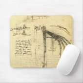 Leonardo da Vinci's vleugel op vliegmachineschets Muismat (Met muis)