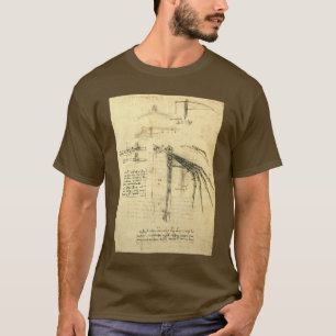 Leonardo da Vinci's vleugel op vliegmachineschets T-shirt