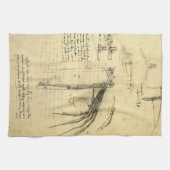 Leonardo da Vinci's vleugel op vliegmachineschets Theedoek (Horizontaal)