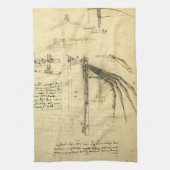 Leonardo da Vinci's vleugel op vliegmachineschets Theedoek (Verticaal)