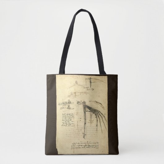 Leonardo da Vinci's vleugel op vliegmachineschets Tote Bag (Voorkant)