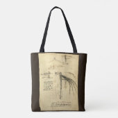 Leonardo da Vinci's vleugel op vliegmachineschets Tote Bag (Achterkant)