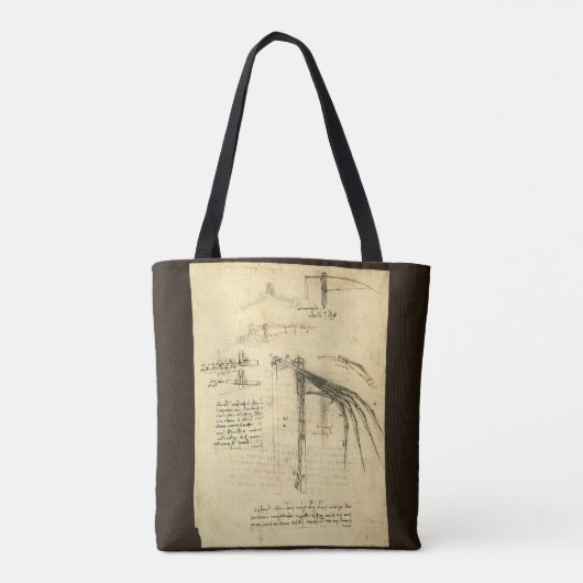 Leonardo da Vinci's vleugel op vliegmachineschets Tote Bag (Achterkant)