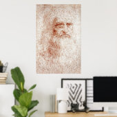 Leonardo da Vinci's Zelfportret (1512) Poster (Thuiskantoor)