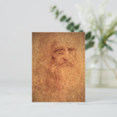 Leonardo da Vinci's Zelfportret, Renaissancekunst Briefkaart (Staand voorkant)
