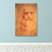 Leonardo da Vinci's Zelfportret, Renaissancekunst Canvas Afdruk (Insitu (Houten vloer))