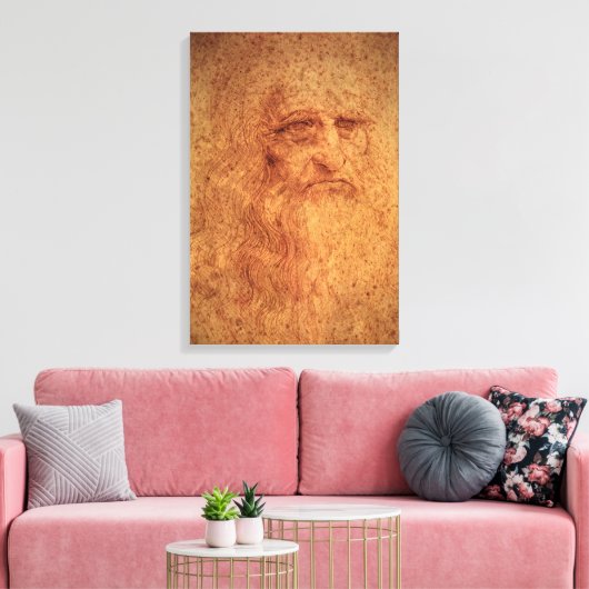 Leonardo da Vinci's Zelfportret, Renaissancekunst Canvas Afdruk (Insitu (Woonkamer))