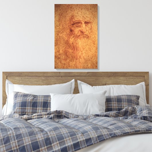 Leonardo da Vinci's Zelfportret, Renaissancekunst Canvas Afdruk (Insitu (Slaapkamer))