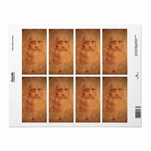 Leonardo da Vinci's Zelfportret, Renaissancekunst Etiket (Full Sheet)