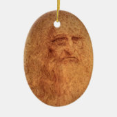 Leonardo da Vinci's Zelfportret, Renaissancekunst Keramisch Ornament (Voorkant)