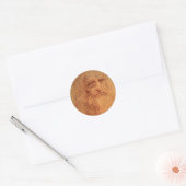 Leonardo da Vinci's Zelfportret, Renaissancekunst Ronde Sticker (Envelop)