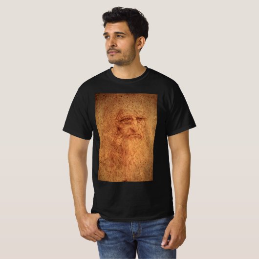 Leonardo da Vinci's Zelfportret, Renaissancekunst T-shirt (Voorkant volledig)
