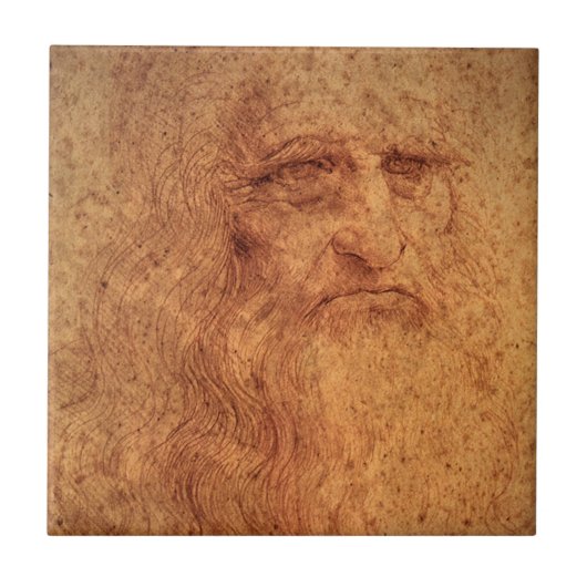 Leonardo da Vinci's Zelfportret, Renaissancekunst Tegeltje (Voorkant)