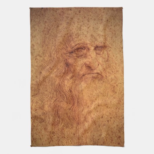 Leonardo da Vinci's Zelfportret, Renaissancekunst Theedoek (Verticaal)