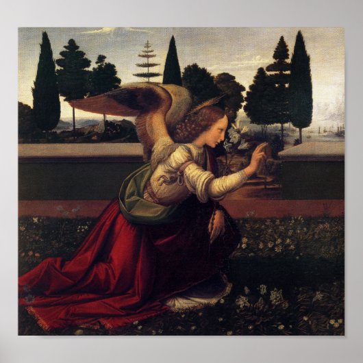 Leonardo DaVinci Annunciation Angel print (Voorkant)