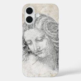 Leonardo DaVinci schets Leda perkament Elegante Ku iPhone 16 Hoesje