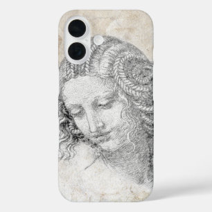 Leonardo DaVinci schets Leda perkament Elegante Ku iPhone 16 Hoesje