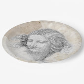 Leonardo DaVinci schets Leda perkament Elegante Ku Papieren Bordje (Gekanteld)