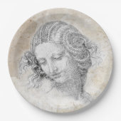 Leonardo DaVinci schets Leda perkament Elegante Ku Papieren Bordje (Voorkant)